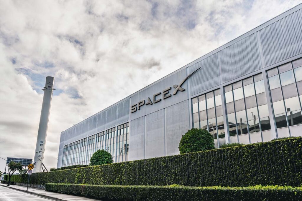 Exterior of SpaceX headquarters, representing the SpaceX lawsuit.