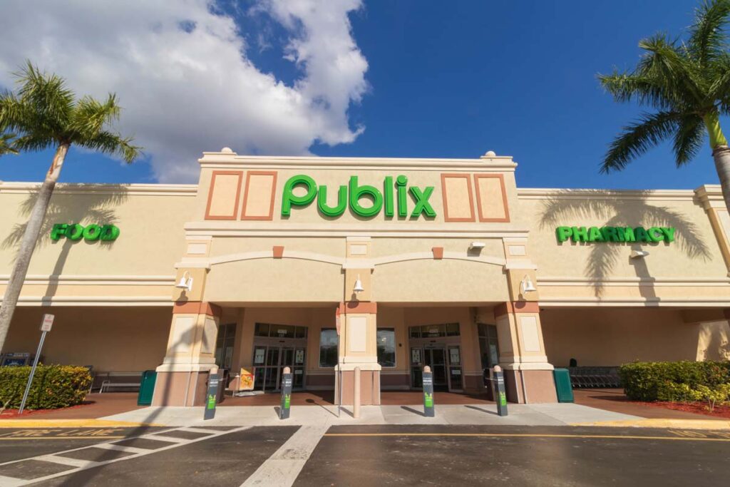 Exterior of a Publix store against a blue sky, representing the Publix phenylephrine class action.