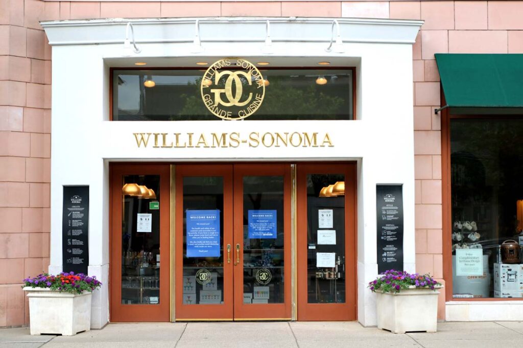 Exterior of a Williams-Sonoma store, representing the Williams-Sonoma class action.