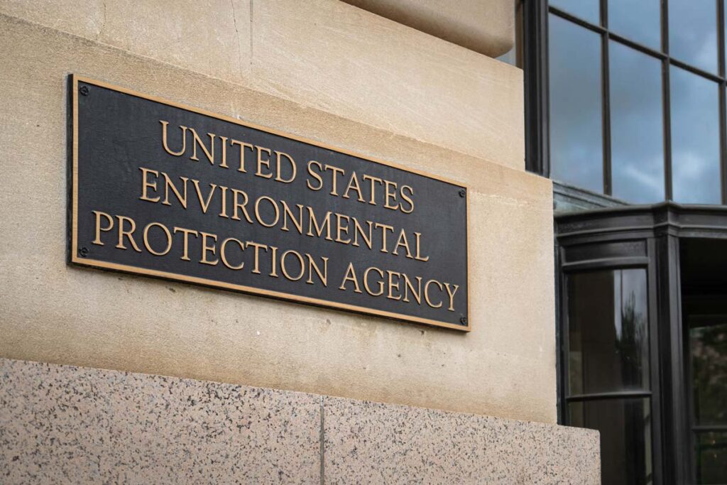 Close up of EPA signage, representing the EPA trichloroethylene ban.