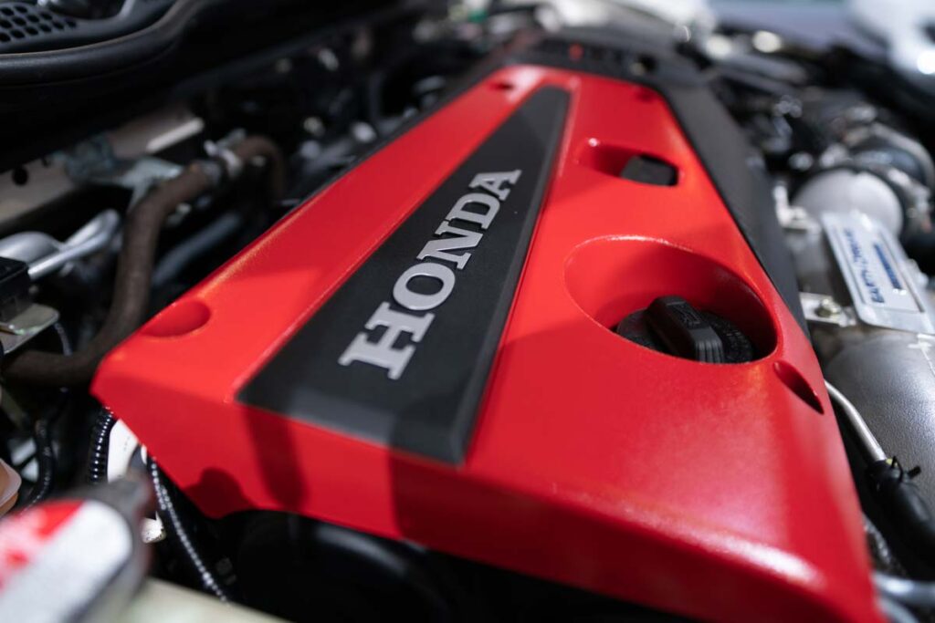 Close up of a Honda engine, representing the Honda recall.