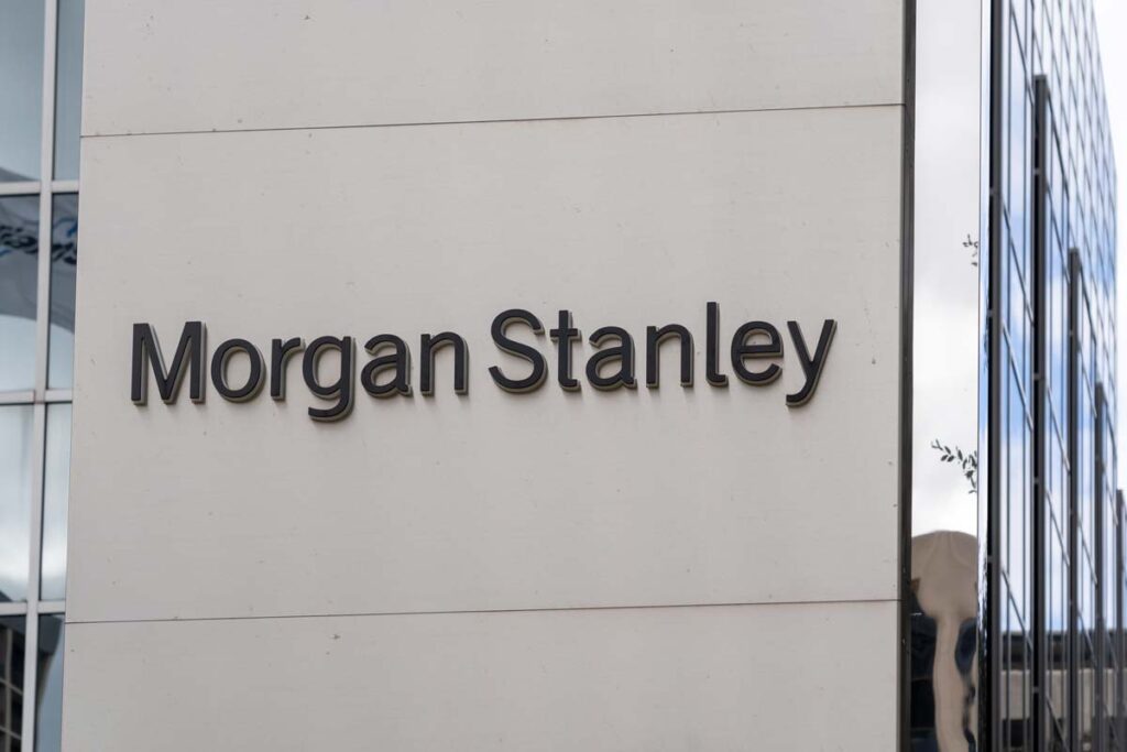 Close up of Morgan Stanley signage, representing the Morgan Stanley data breach settlements.