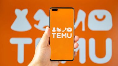 Temu app logo displayed on a smartphone screen with the logo in the background, representing the Temu class action lawsuit.