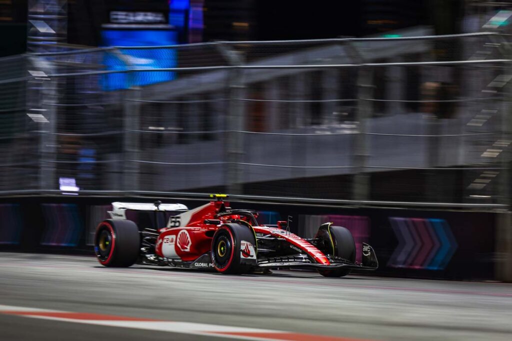Carlos Sainz Jr Ferrari during the Formula One Las Vegas Grand Prix, representing the Las Vegas Grand Prix class action.
