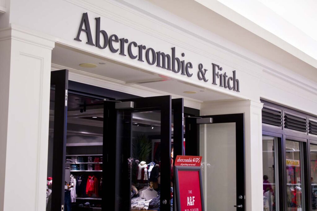 Exterior of an Abercrombie & Fitch store, representing the Abercrombie & Fitch sex trafficking allegations.
