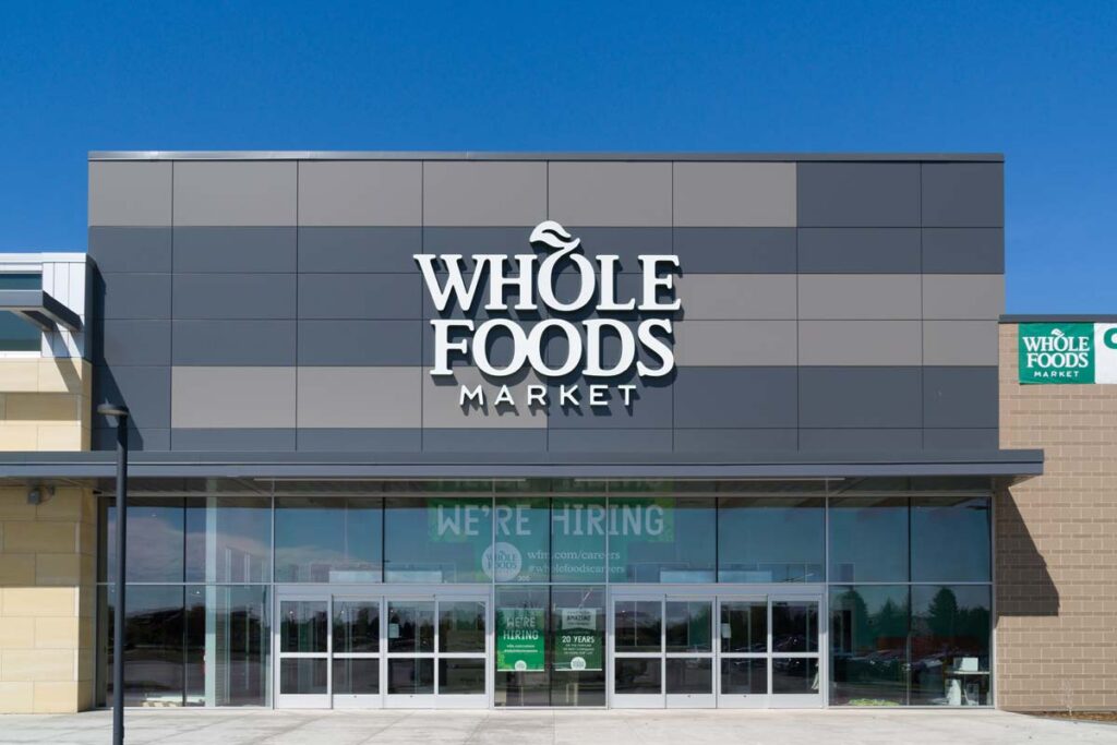 Exterior of a Whole Food store, representing the Whole Foods retirement plan class action.
