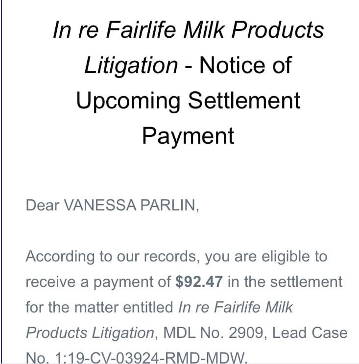 Fairlife Milk class action settlement payouts 