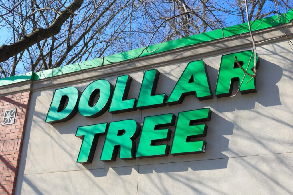 Close up of Dollar Tree signage, representing the Dollar Tree and Family Dollar data breach.