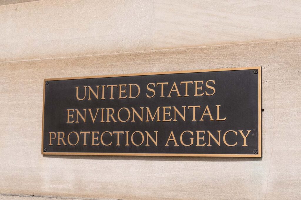 Close up of U.S. Environmental Protection Agency signage, representing the EPA oil and gas methane emissions requirements.