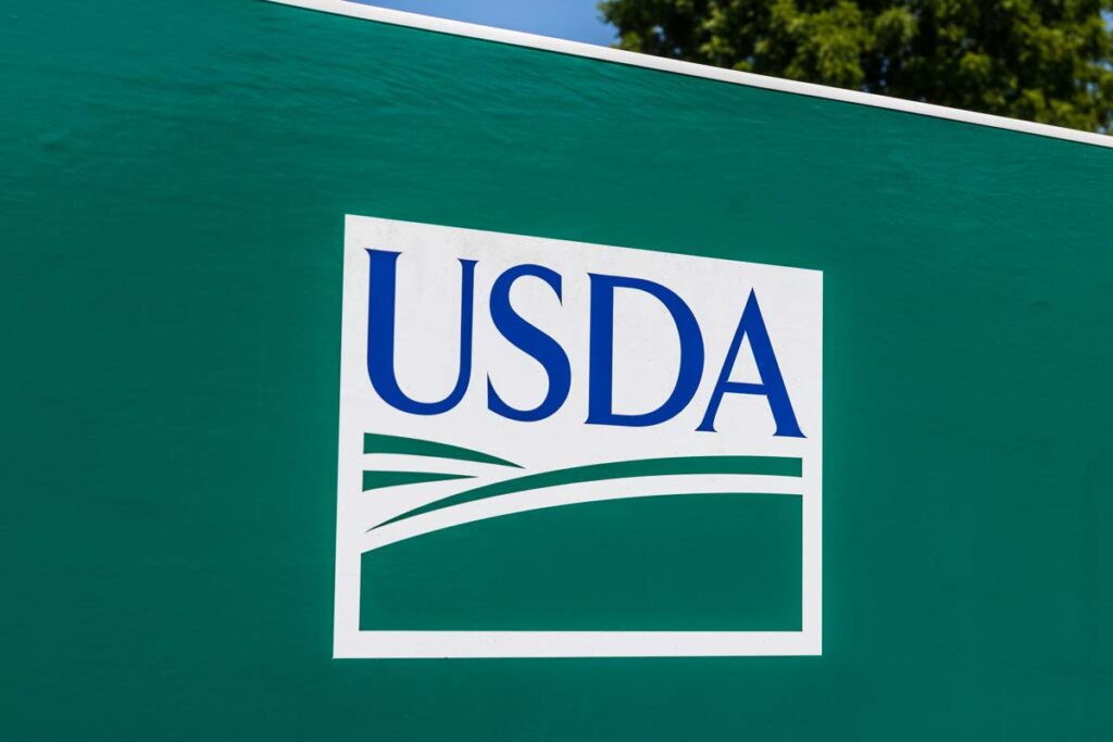 Close up of the USDA logo, representing the USDA Discrimination Financial Assistance Program, or DFAP.