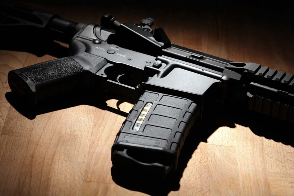 Close up of an AR-15, representing the Smith & Wesson lawsuit.