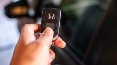 Close up of a Honda key, representing the Honda recall.