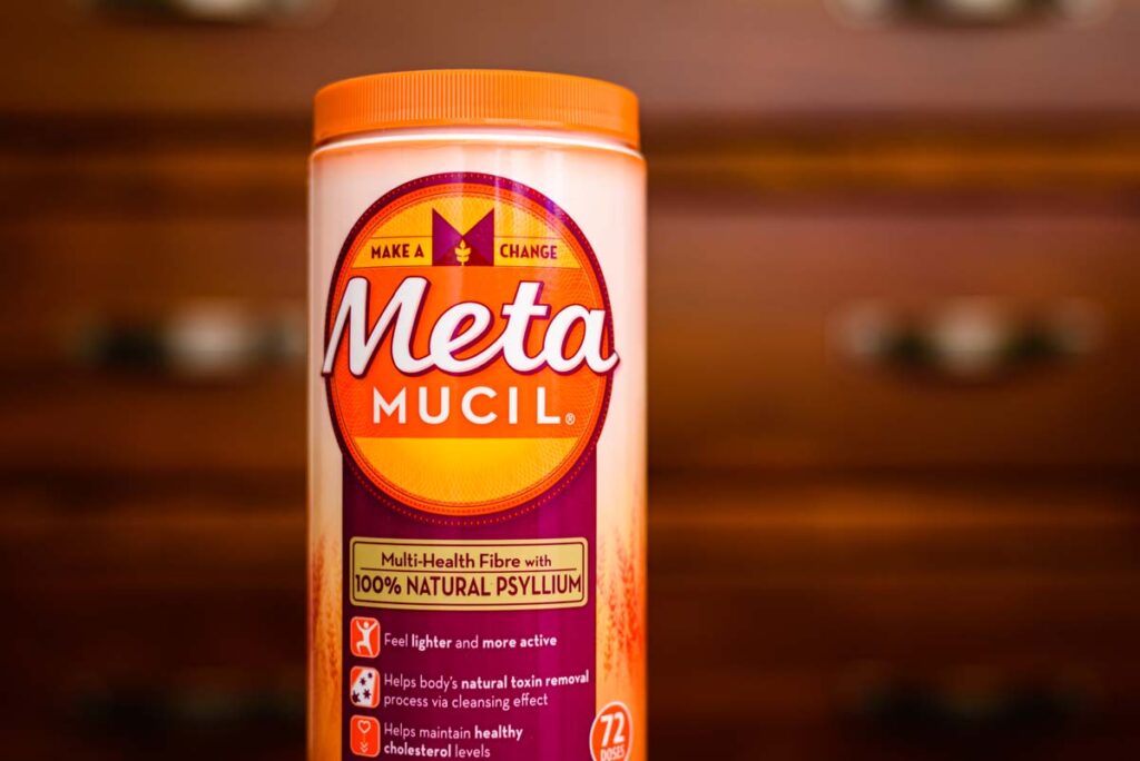 Close up of a Metamucil product, representing the Metamucil class action.