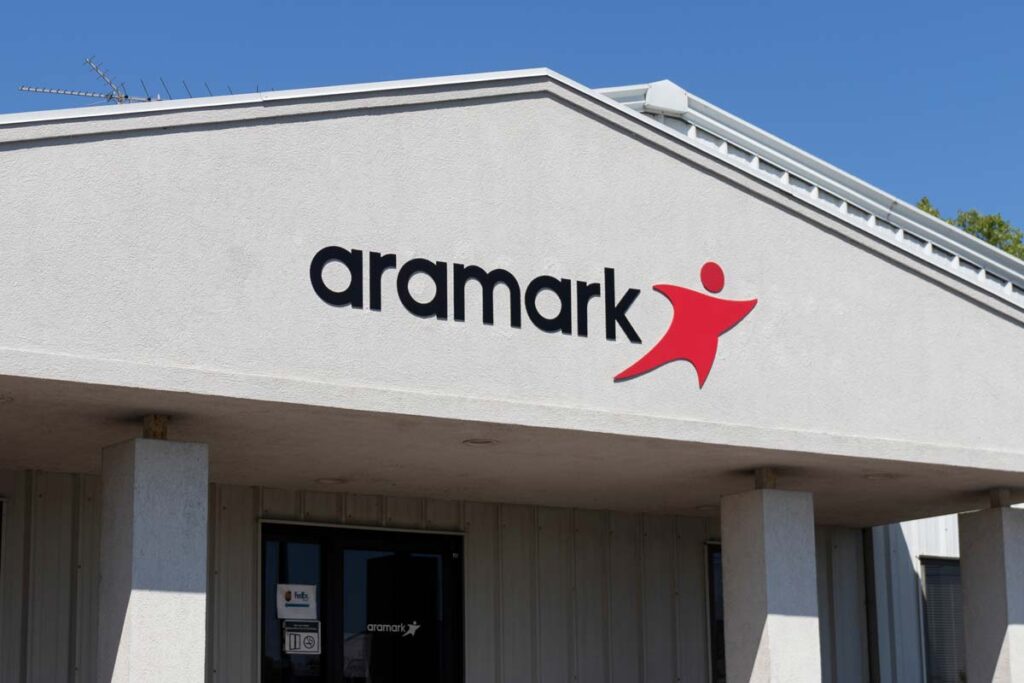 Aramark signage, representing the Aramark Uniform class action lawsuit settlement.