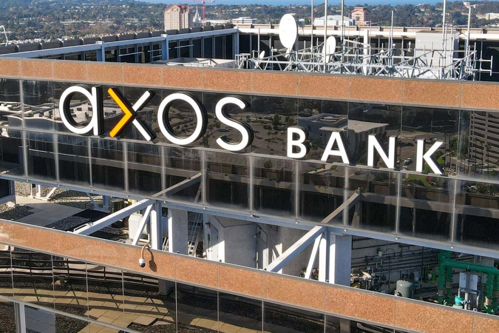 Axos Bank signage, representing the Axos Bank class action.