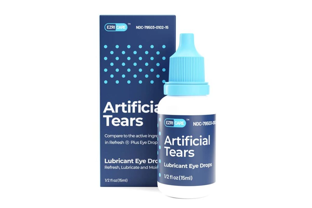 Product photo of EzriCare Artificial Tears, representing the EzriCare class action lawsuit.