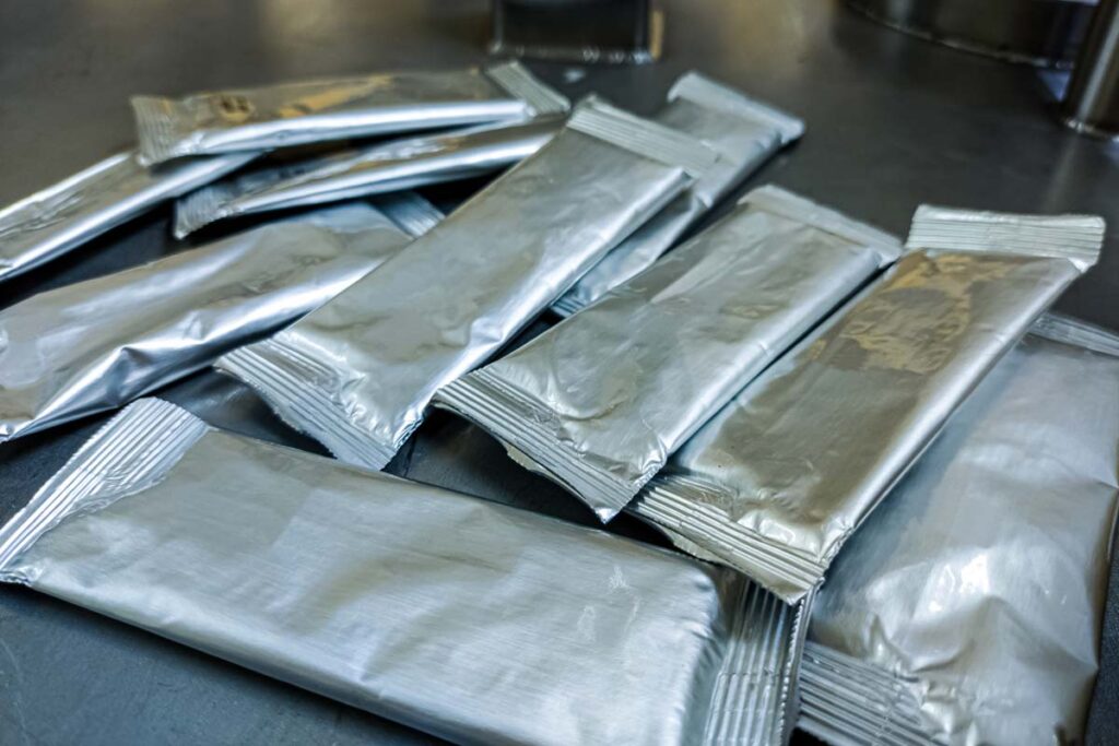 Close up of foil medication sachets, representing the Vigabatrin recall.
