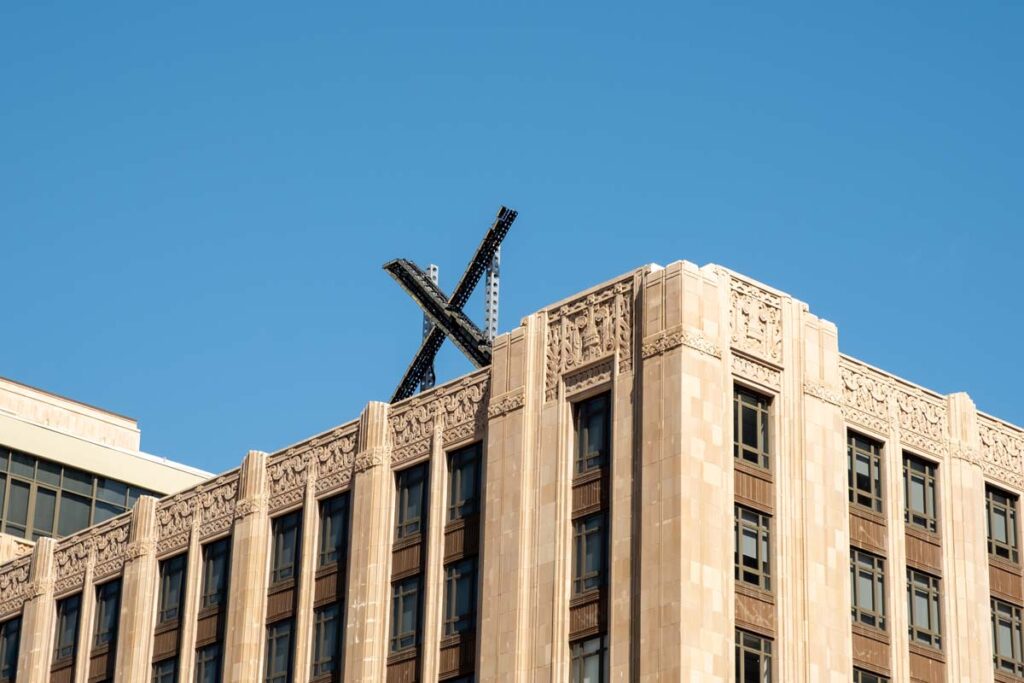 X headquarters building, representing the Twitter lawsuit.