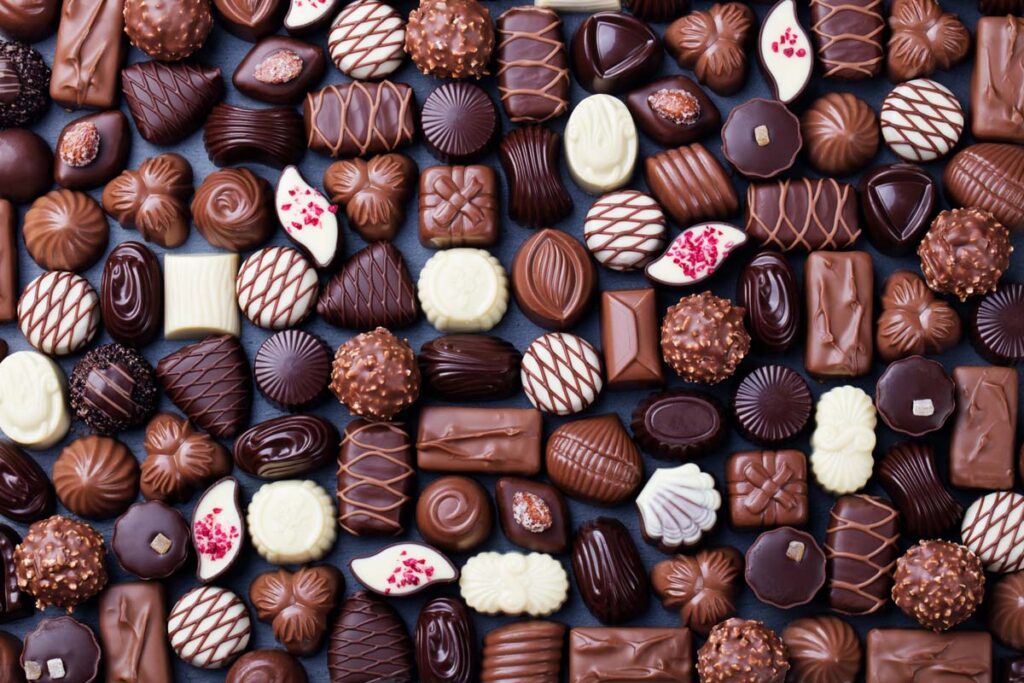 Top view of assorted chocolate, representing the sweet treats recall.