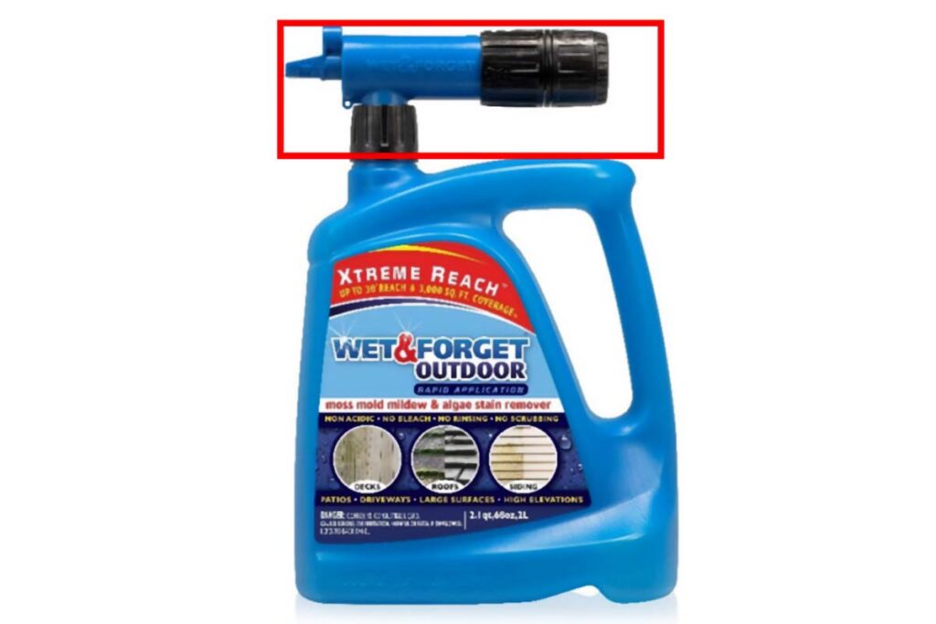Product photo of recalled mildew, mold stain remover by Wet & Forget, representing the mildew and mold stain remover recall.