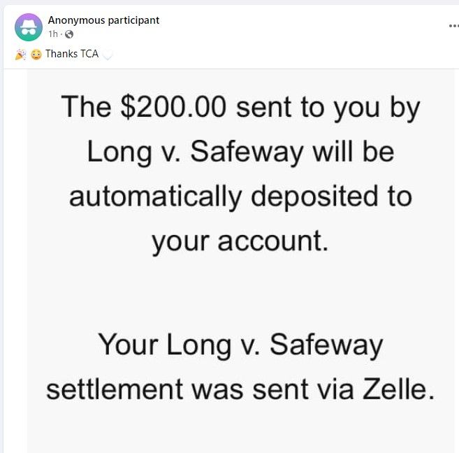 SafewayOregonFB11-1-23 settlement payments