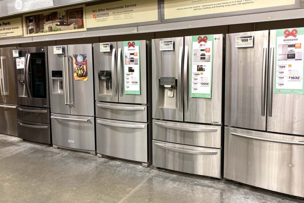 Samsung french door refrigerators for sale, representing the Samsung refrigerator class action. 