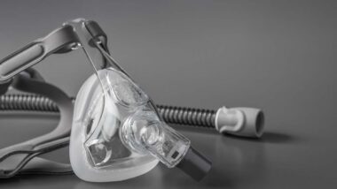 Close up of a CPAP mask, representing the ResMed CPAP masks recall.