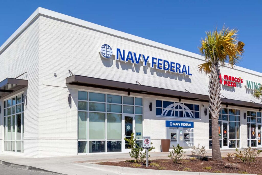 Exterior of a Navy Federal location, representing the Navy Federal class action.