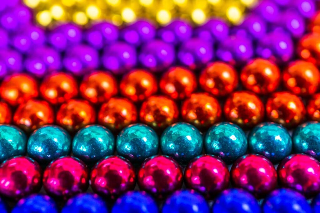 Close up of magnetic balls, representing the magnetic ball set recalls.