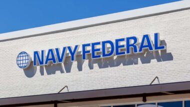 Close up of Navy Federal signage, representing the Navy Federal international service fees settlement.