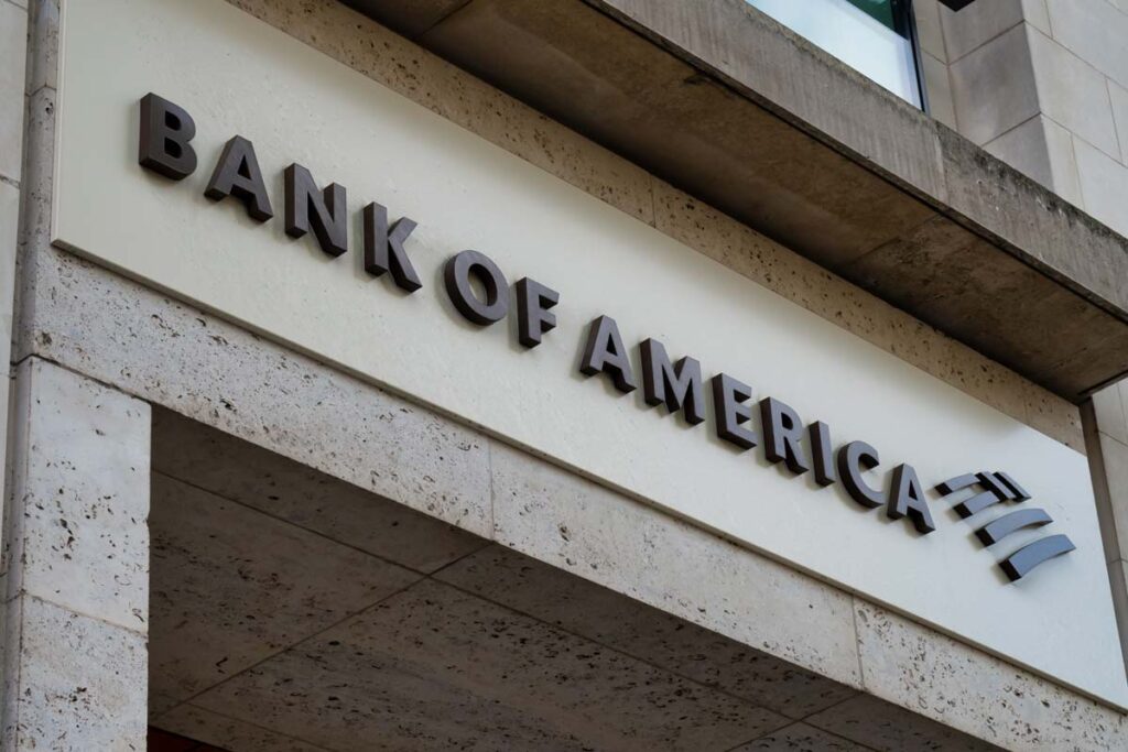 Close up of Bank of America signage, representing the BOA ACH fees class action lawsuit settlement.
