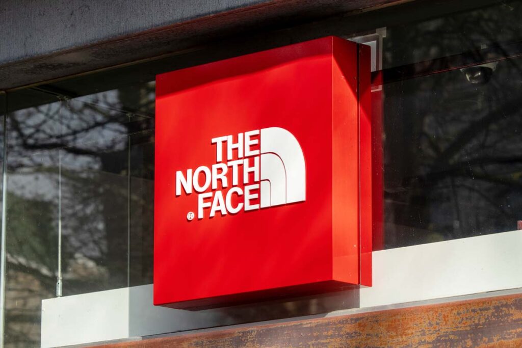 Close up of The North Face signage, representing the Vans and North Face data breach.