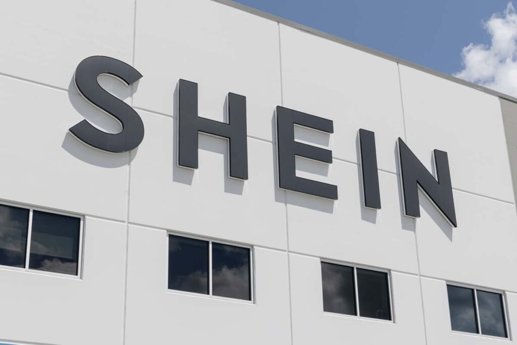 Close up of Shein signage, representing the Temu and Shein lawsuit.