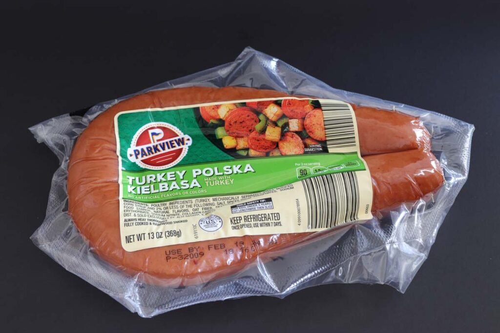 Parkview turkey kielbasa product by Salm Partners, representing the turkey kielbasa recall.