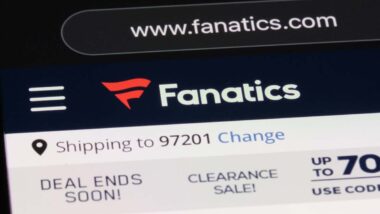 Fanatics website displayed on a smartphone screen, representing the NFL and Fanatics class action lawsuit.