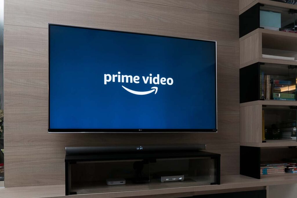 Amazon Prime Video logo displayed on a television, representing the Amazon Prime class action.