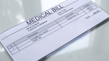 Close up of a medical bill, representing the New West Health Services settlement.