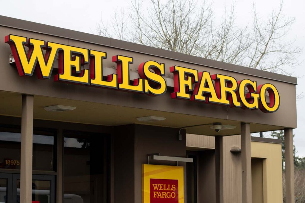 Close up of Wells Fargo signage, representing the Wells Fargo class action lawsuit.