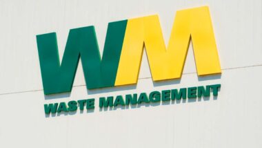 Close up of Waste Management signage, representing the Waste Management data breach settlement.
