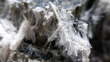 Close up of asbestos chrysotile fibers, representing the US asbestos ban.