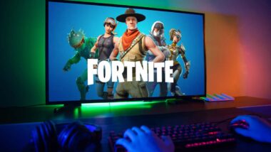 Fortnite graphic displayed on a computer screen, representing the Fortnite class action.