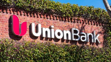 Close up of Union Bank signage, representing the MUFG Union Bank fees settlement.