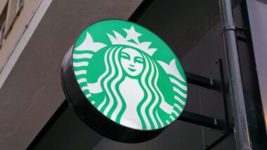 Close up of Starbucks signage, representing the Starbucks class action.