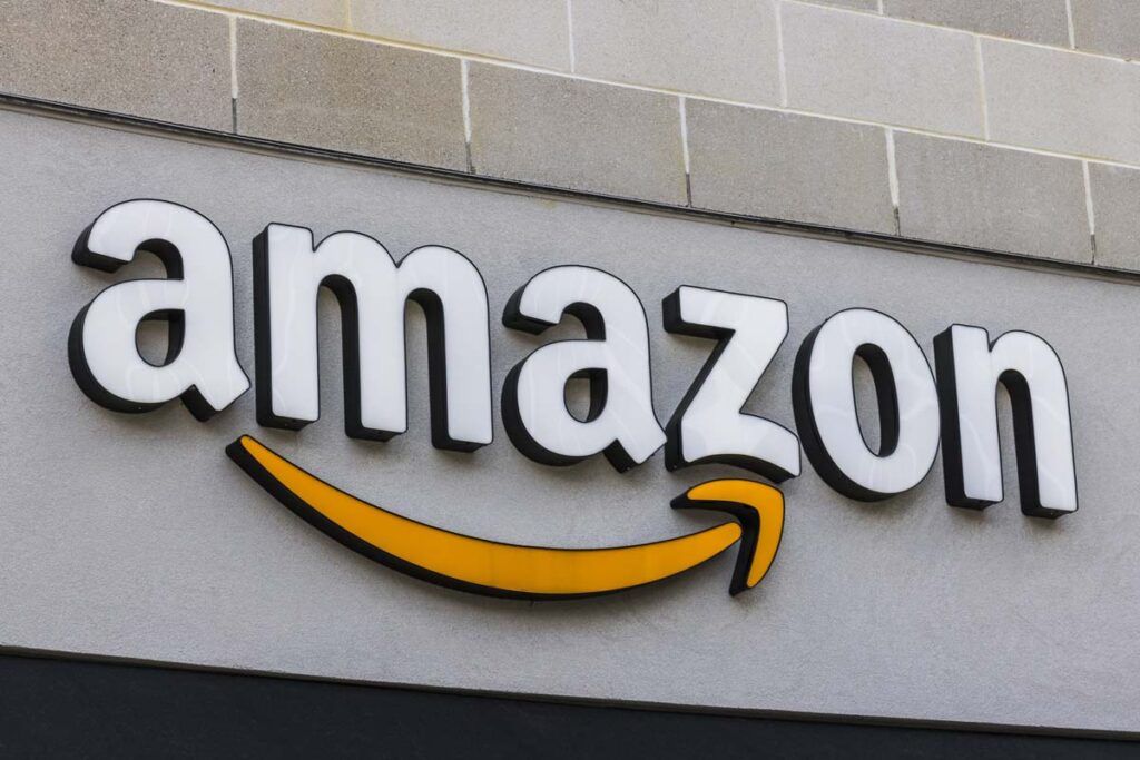 Close up of Amazon signage, representing the Amazon class actions.