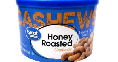 Product photo of recalled Great Value Honey Cashews, representing the Great Value cashews recall.
