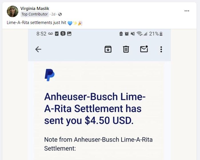Anheuser-BuschRitasFB2-12-24 settlement payments