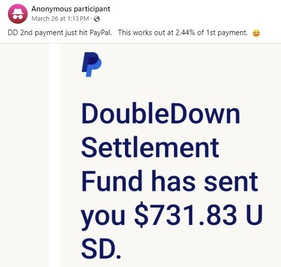 DoubleDown2ndDistributionFB3-26-24 settlement payments