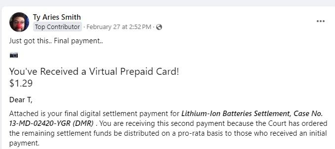LithiumIonbatteriesFB2-27-24 settlement payments