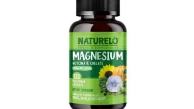 Product packaging of Naturelo magnesium supplements, representing the Naturelo Premium Supplements settlement.