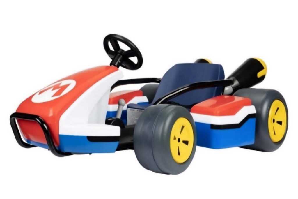 Product photo of recalled Mario Kart racer by JAKKS, representing the Mario Kart toys recall.